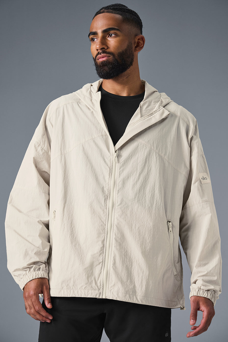 Vantage Nylon Ripstop Track Jacket   Bone