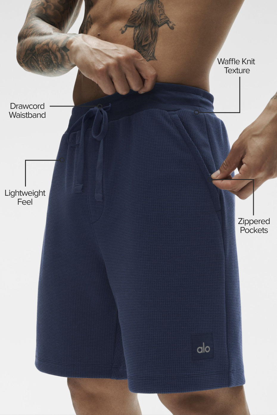 Alternative view of 7" Waffle Lounge Short   Navy