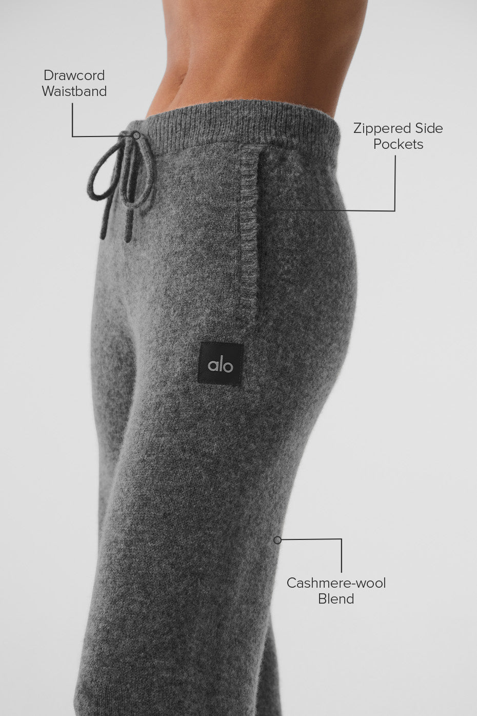 Alternative view of Wool Cashmere New Class Sweatpant   Platinum Grey
