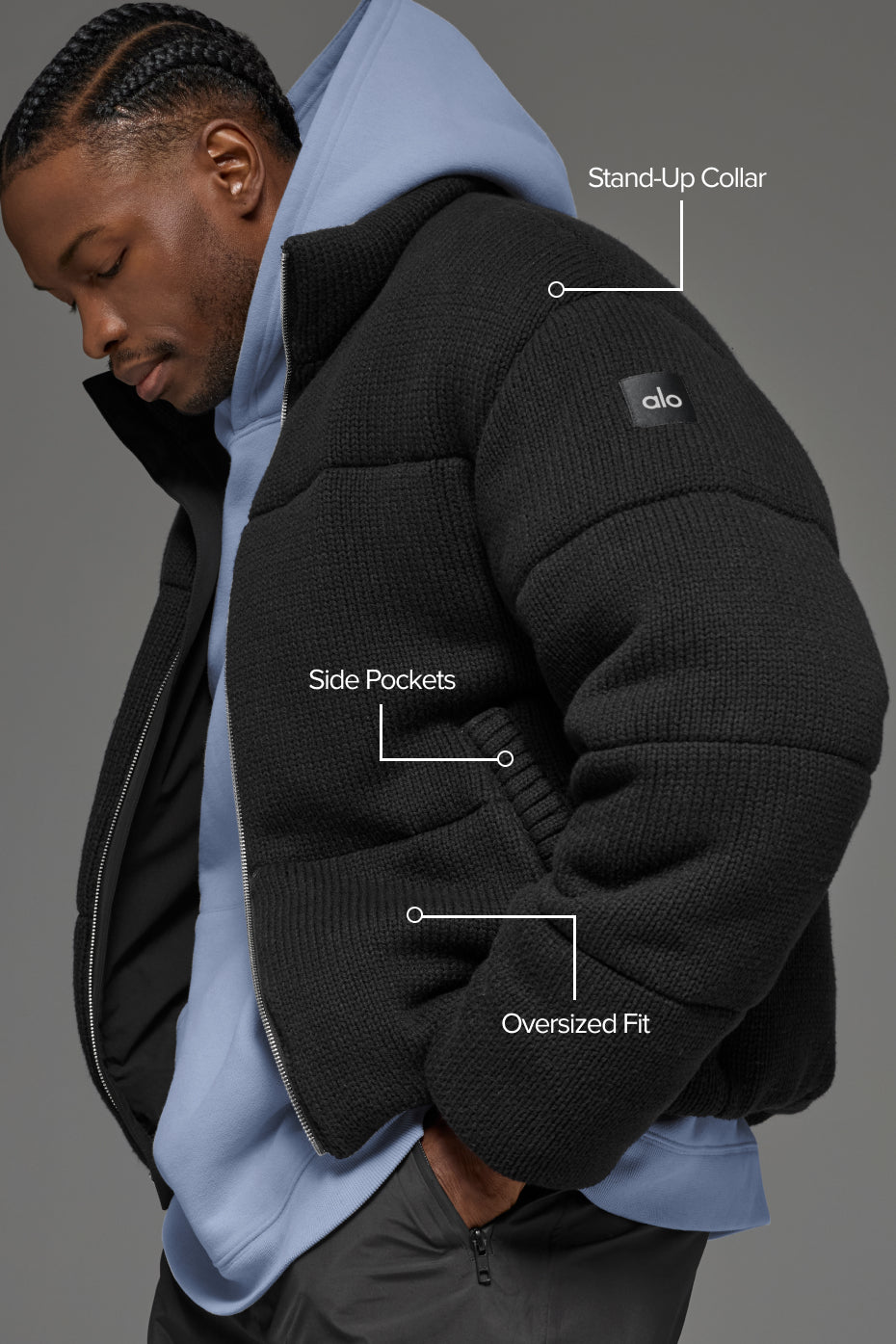 Alternative view of Stage Sweater Puffer   Black