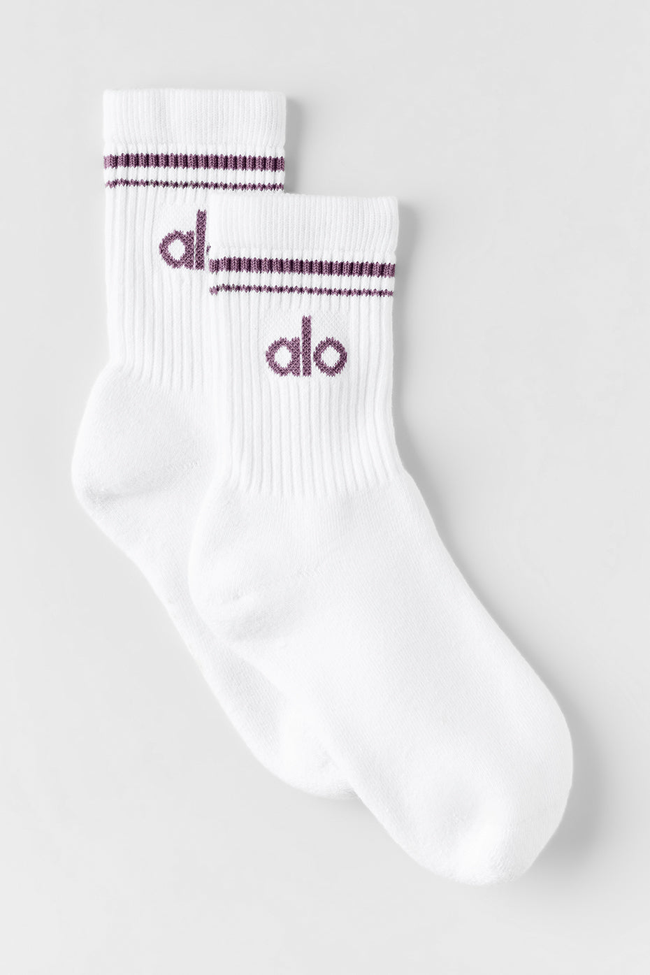 Unisex Half Crew Throwback Sock   White/Plum Kiss
