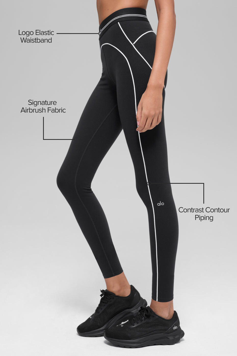 Alternative view of Airbrush High Waist 7/8 Heart Throb Legging   Black/White