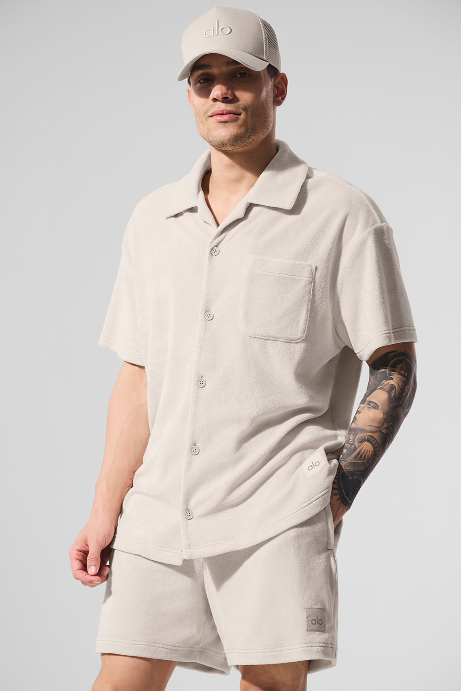 Coastal Terry Button Up   Bone