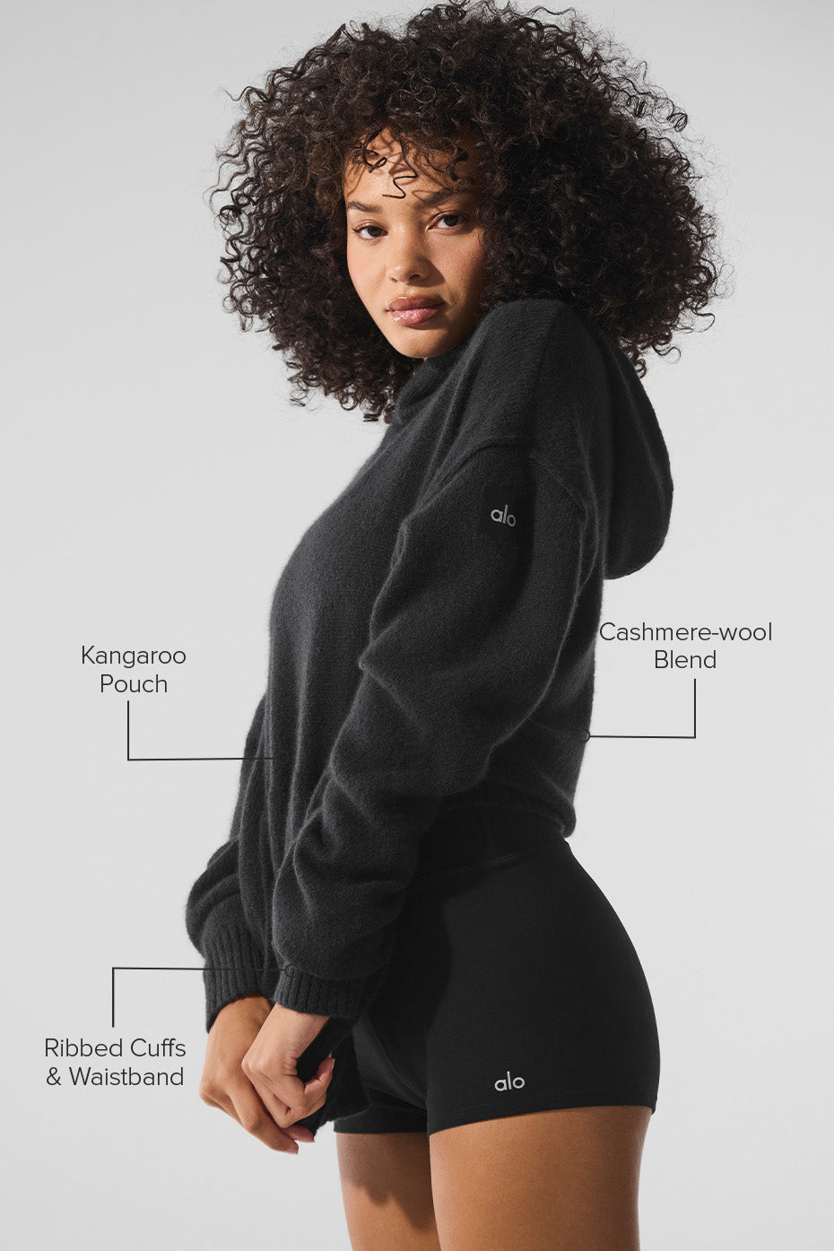 Alternative view of Wool Cashmere New Class Hoodie   Black