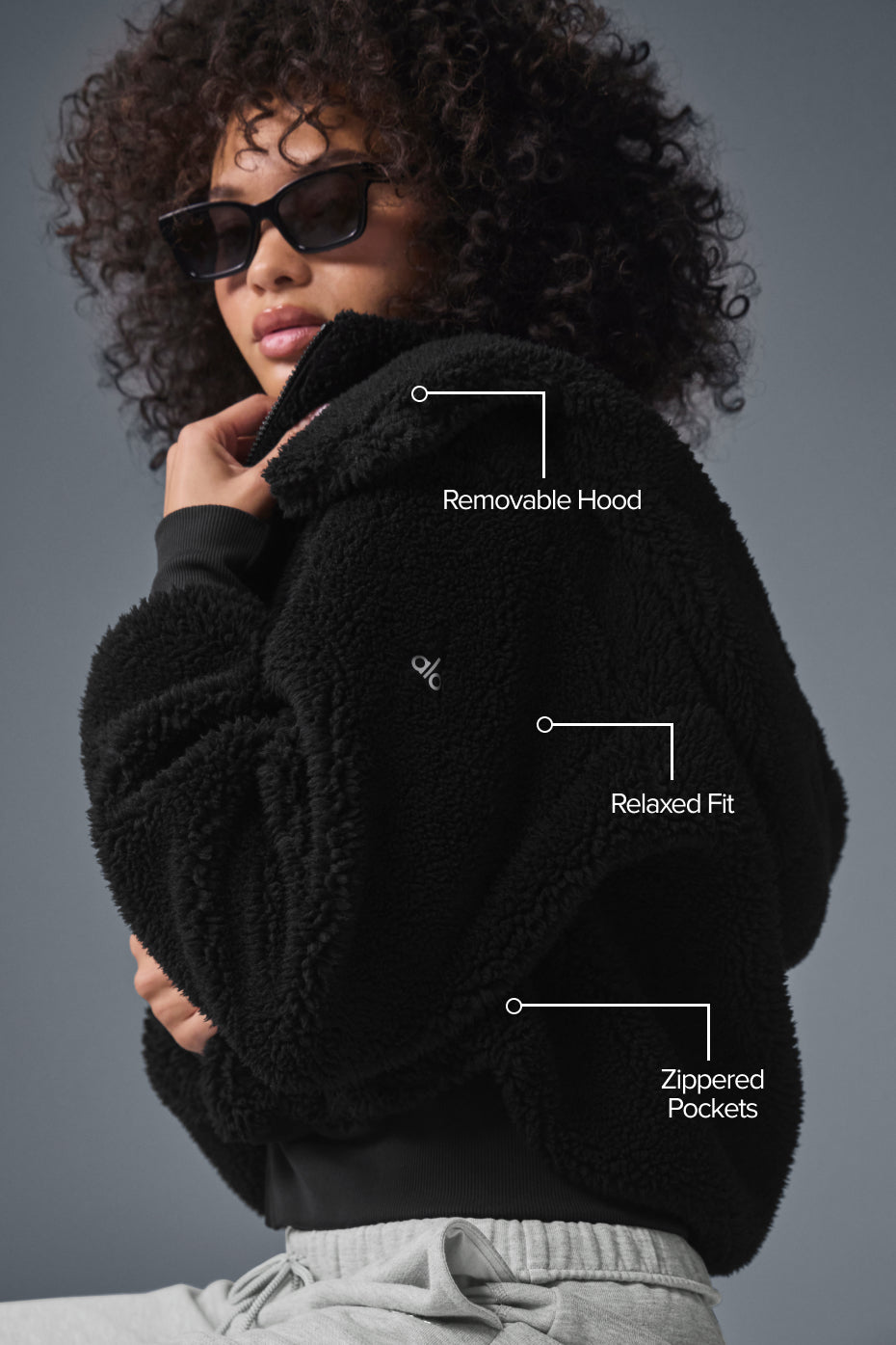 Alternative view of Foxy Sherpa Jacket   Black