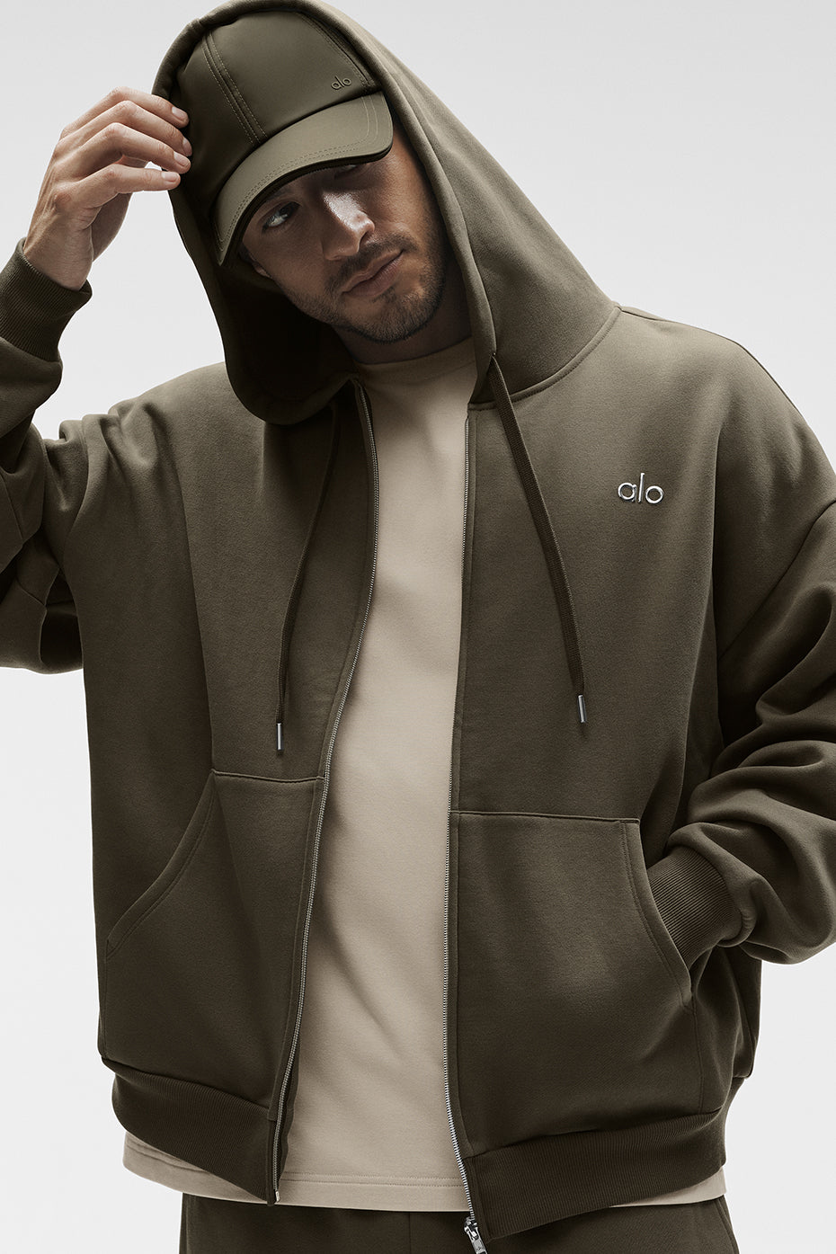 Accolade Full Zip Hoodie   Olive Tree
