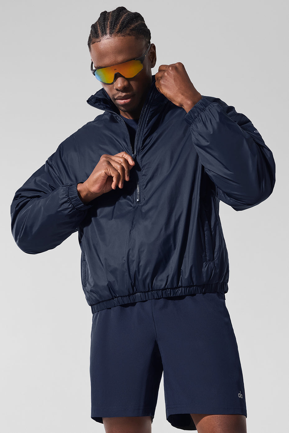 Latitude Light Weight 1/2 Zip Pullover Jacket   Navy