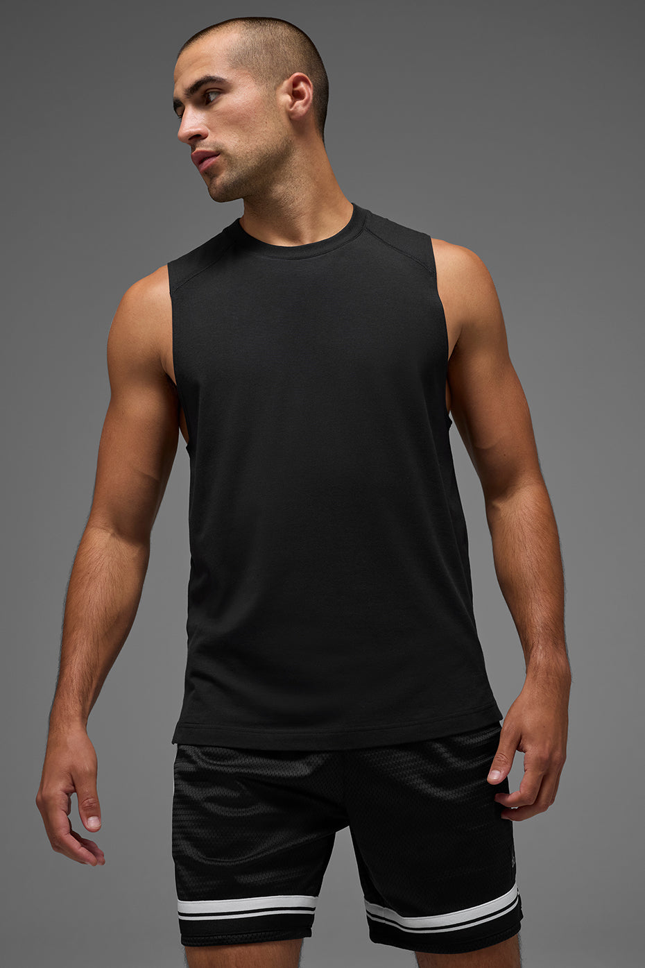 ALO Vapor Muscle Tank   Black