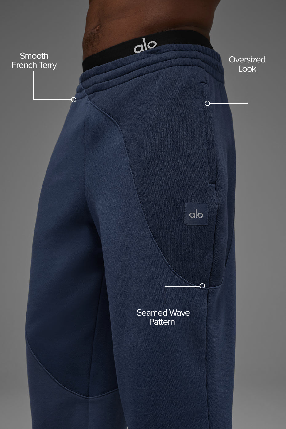 Alternative view of Make Waves Sweatpant   Navy Tonal