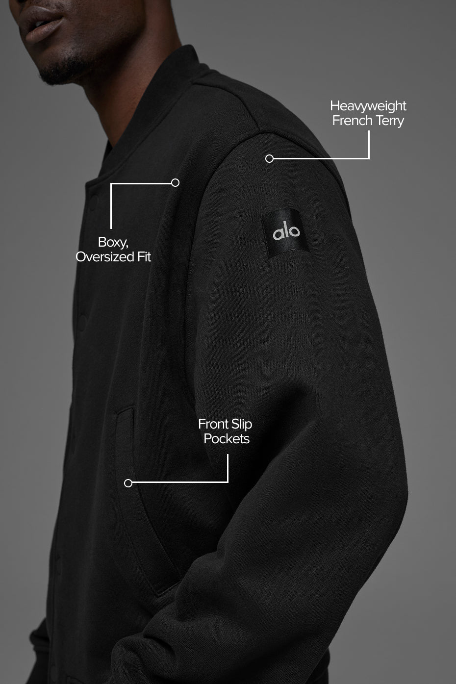 Alternative view of Renown Varsity Jacket   Black