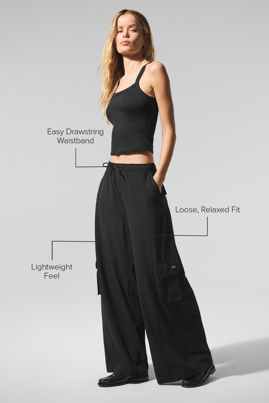 Alternative view of Dreamscape Cargo Wide Leg Pant   Black
