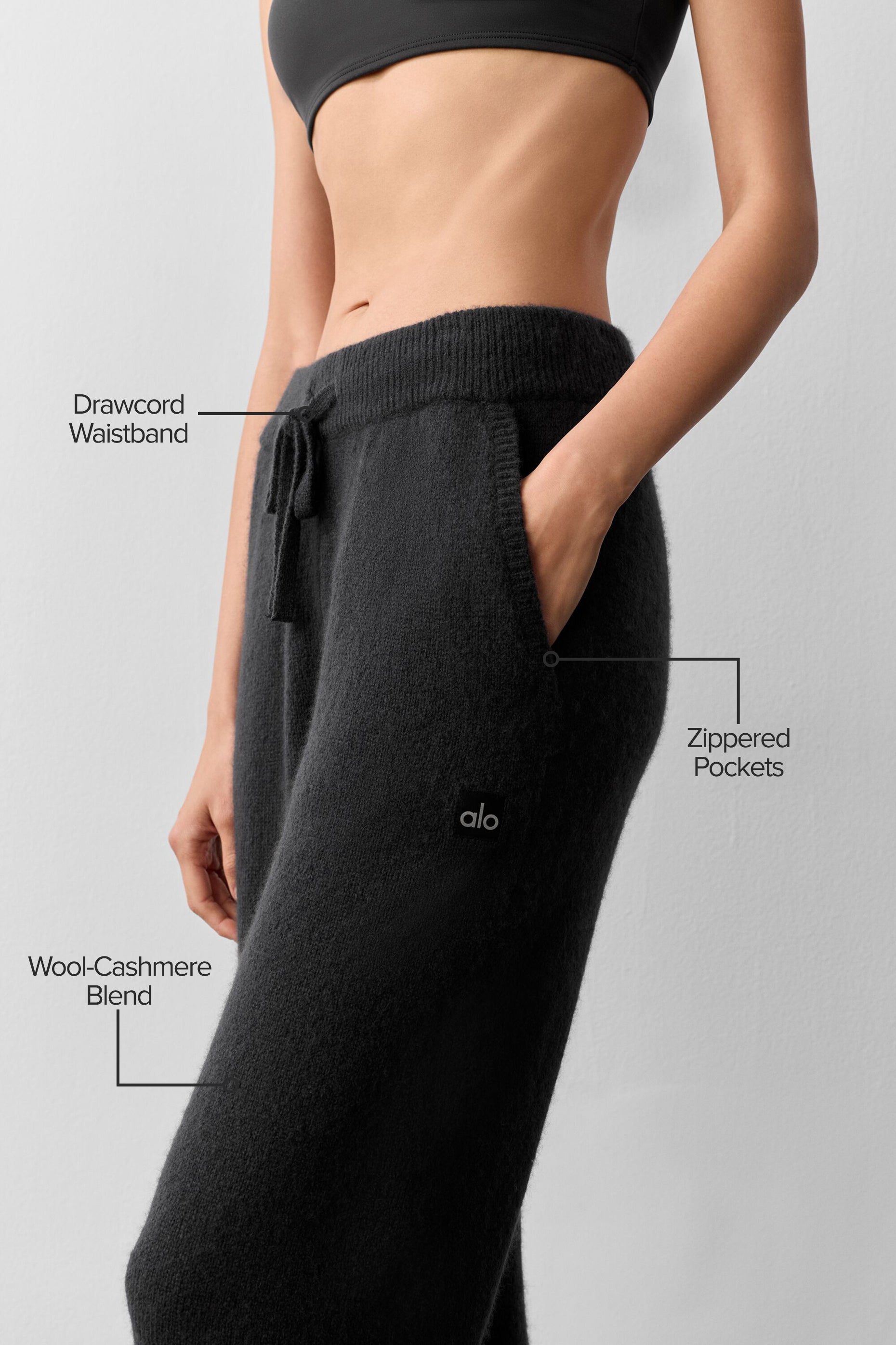 Alternative view of Wool Cashmere New Class Sweatpant   Black