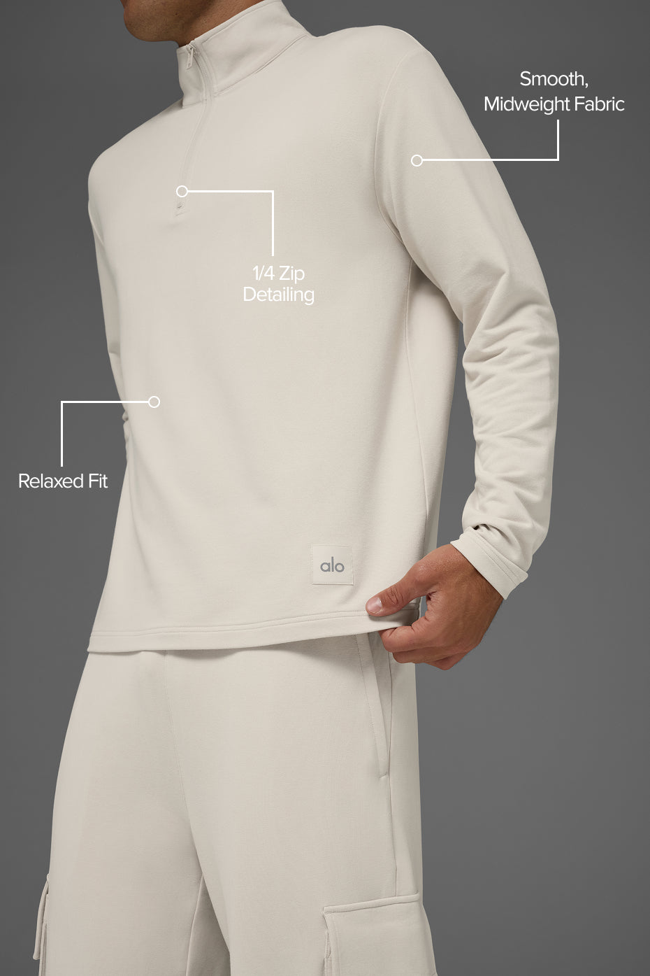 Alternative view of Double Take Long Sleeve 1/4 Zip   Bone