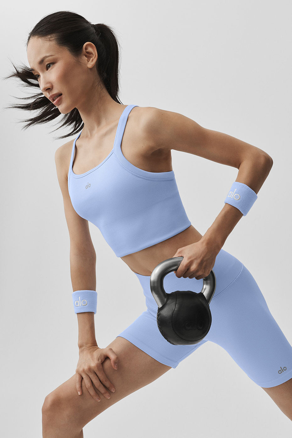 Seamless Ribbed Favorite Bra Tank   Light Provence Blue