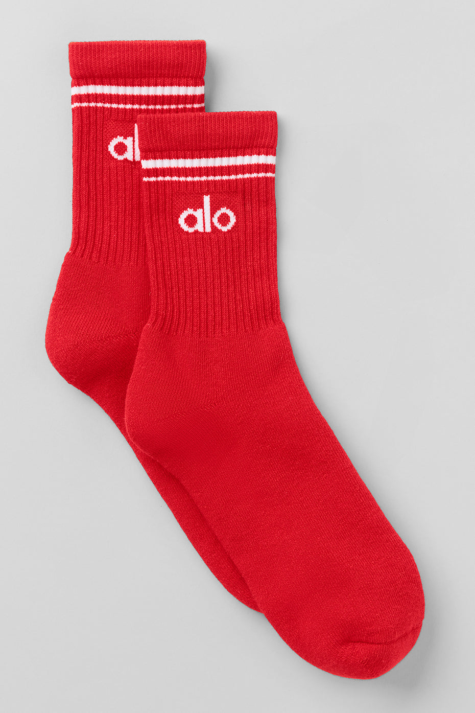 Unisex Half Crew Throwback Sock   Bright Red/White