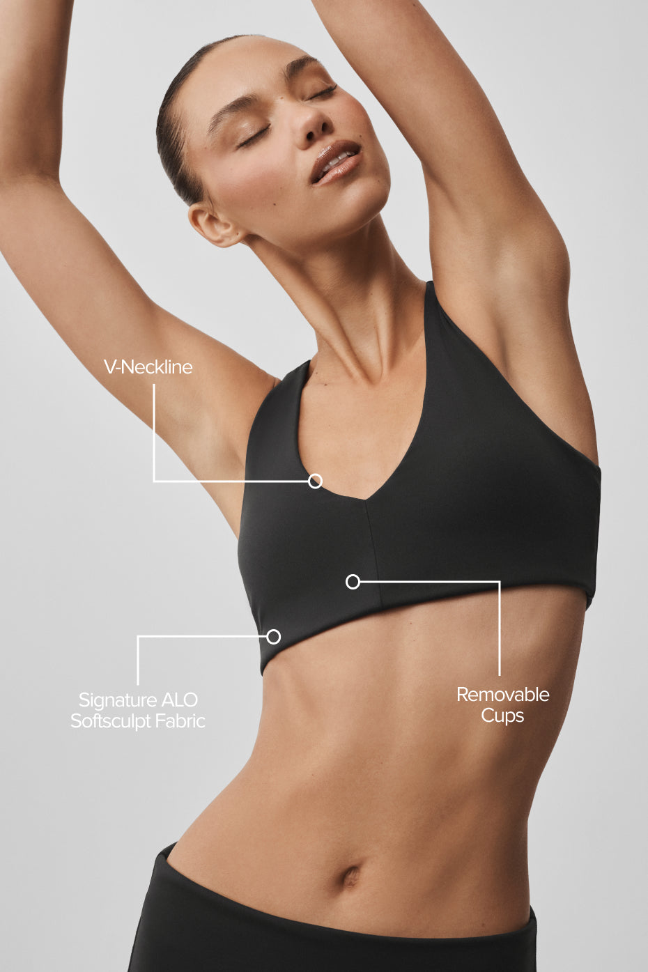 Alternative view of ALO Softsculpt Base Bra   Black