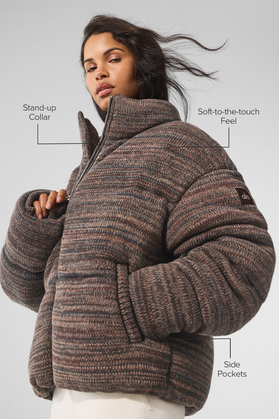 Alternative view of Stage Sweater Puffer   Brown Multi