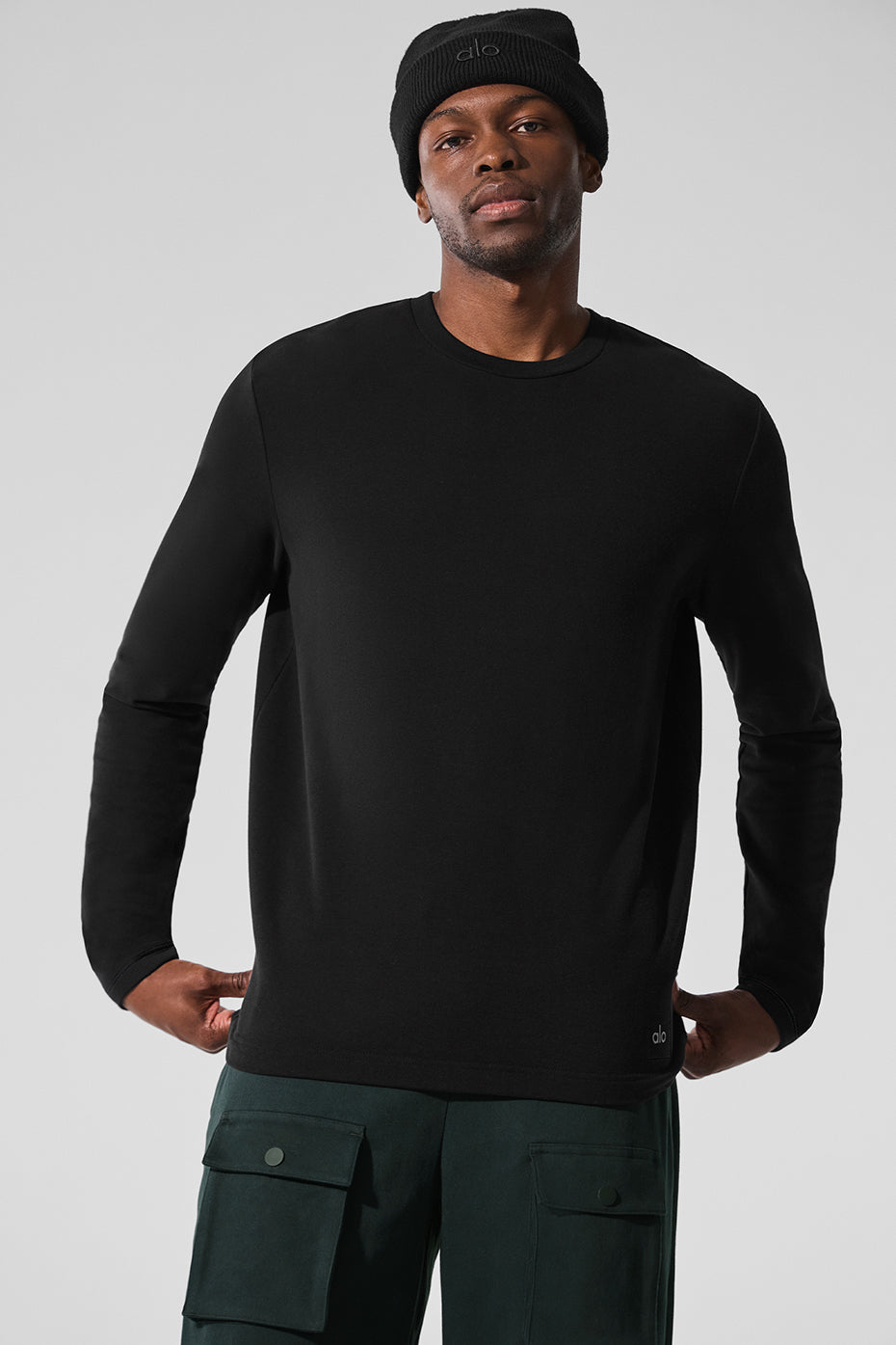 Double Take Long Sleeve Crew   Black