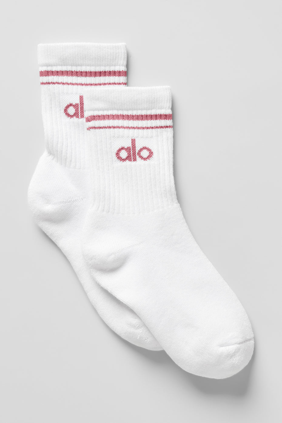 Unisex Half Crew Throwback Sock   White/Pink Wild Rose
