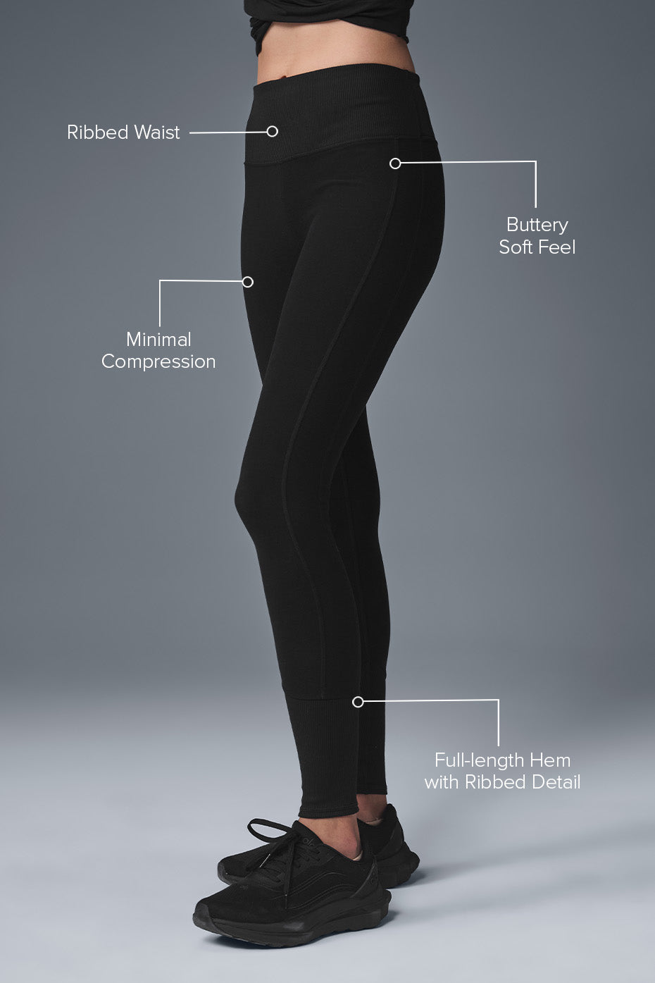 Alternative view of High Waist Alosoft Lounge Legging   Black