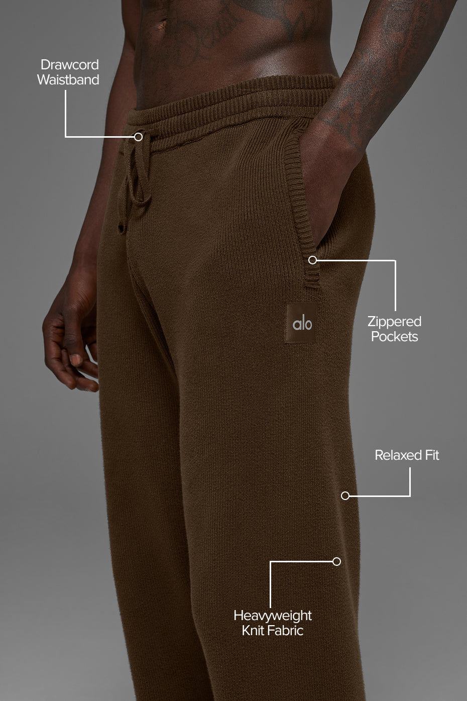 Alternative view of Scholar Straight Leg Sweatpant   Espresso