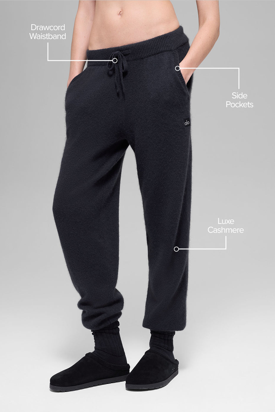 Alternative view of Wool Cashmere High Waist New Class Jogger   Black