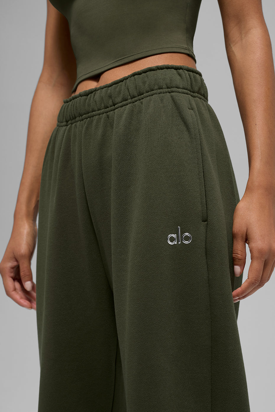 Alternative view of Accolade Straight Leg Sweatpant   Green Olive
