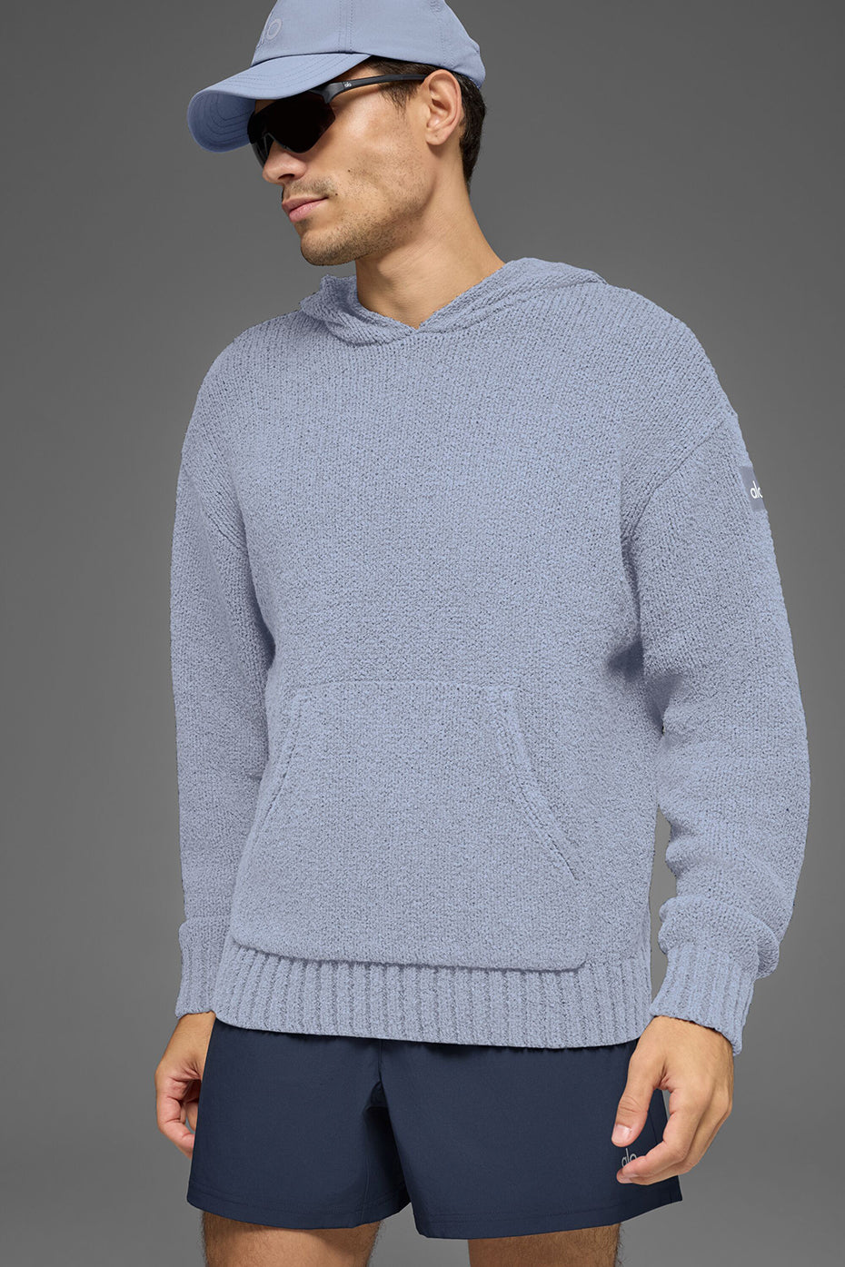 Textured Knit Hoodie   Winter Frost