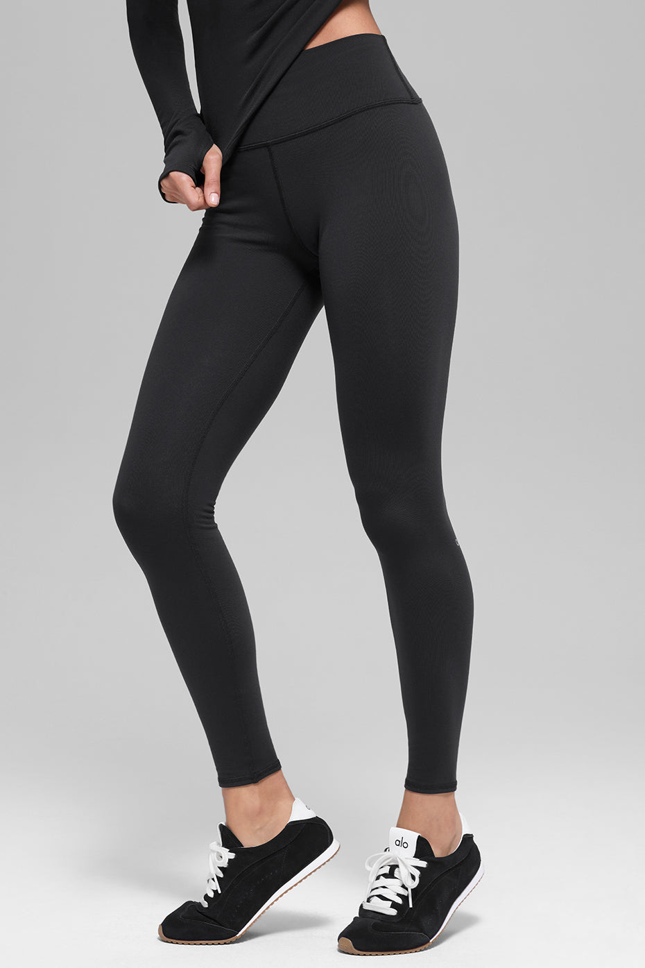 Airbrush Winter Warm High Waist Nocturne Legging   Black