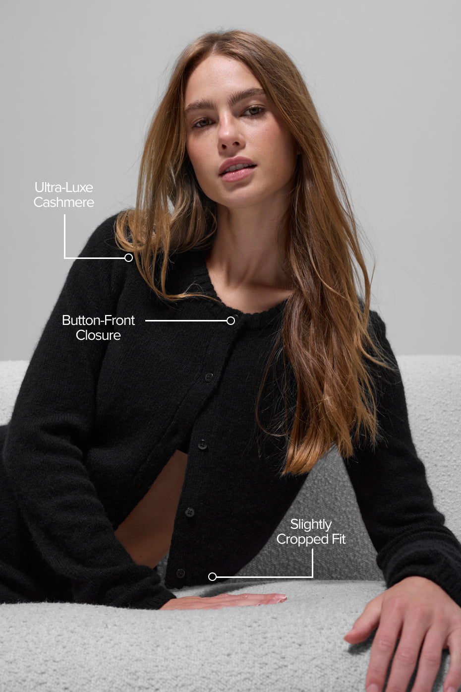 Alternative view of Wool Cashmere New Class Cropped Cardigan   Black