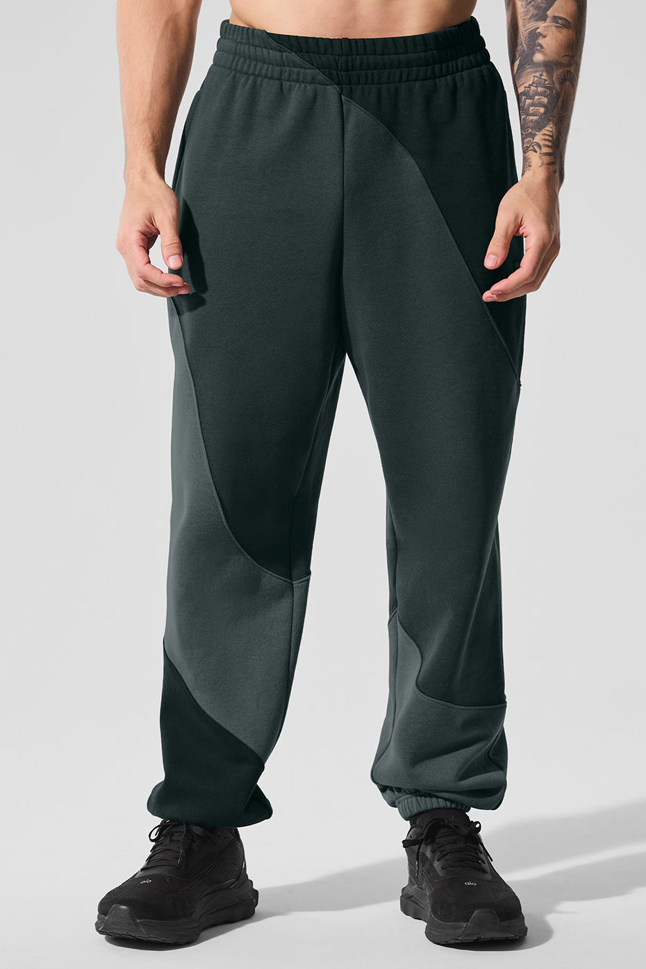 Make Waves Sweatpant   Charcoal Green Tonal