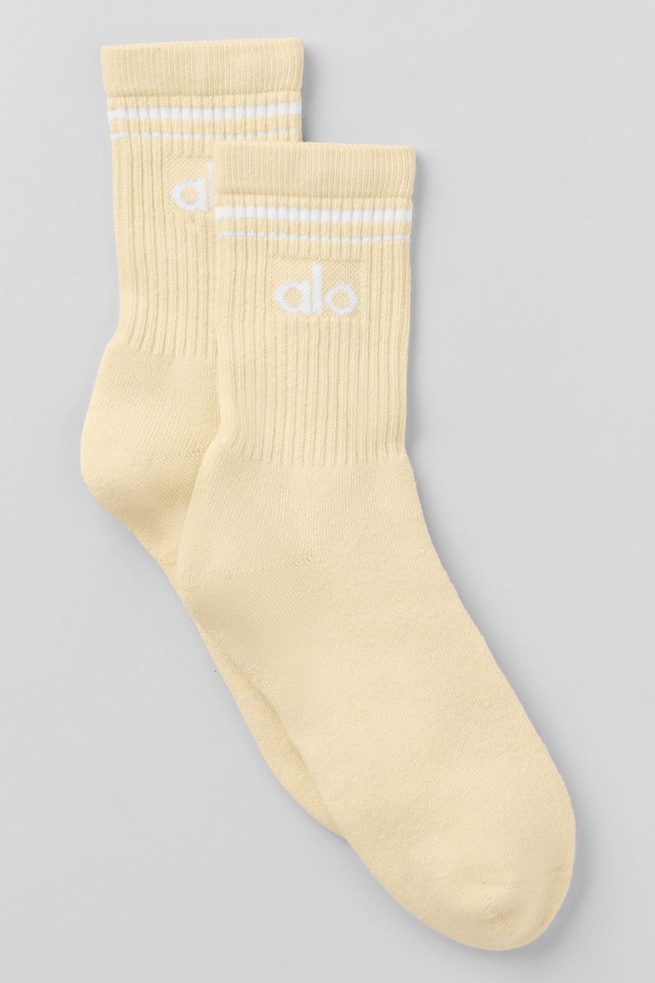 Unisex Half Crew Throwback Sock   Candlelight Yellow/White