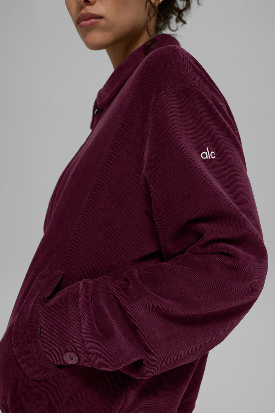 Alternative view of Micro Corduroy On Duty Jacket   Burgundy