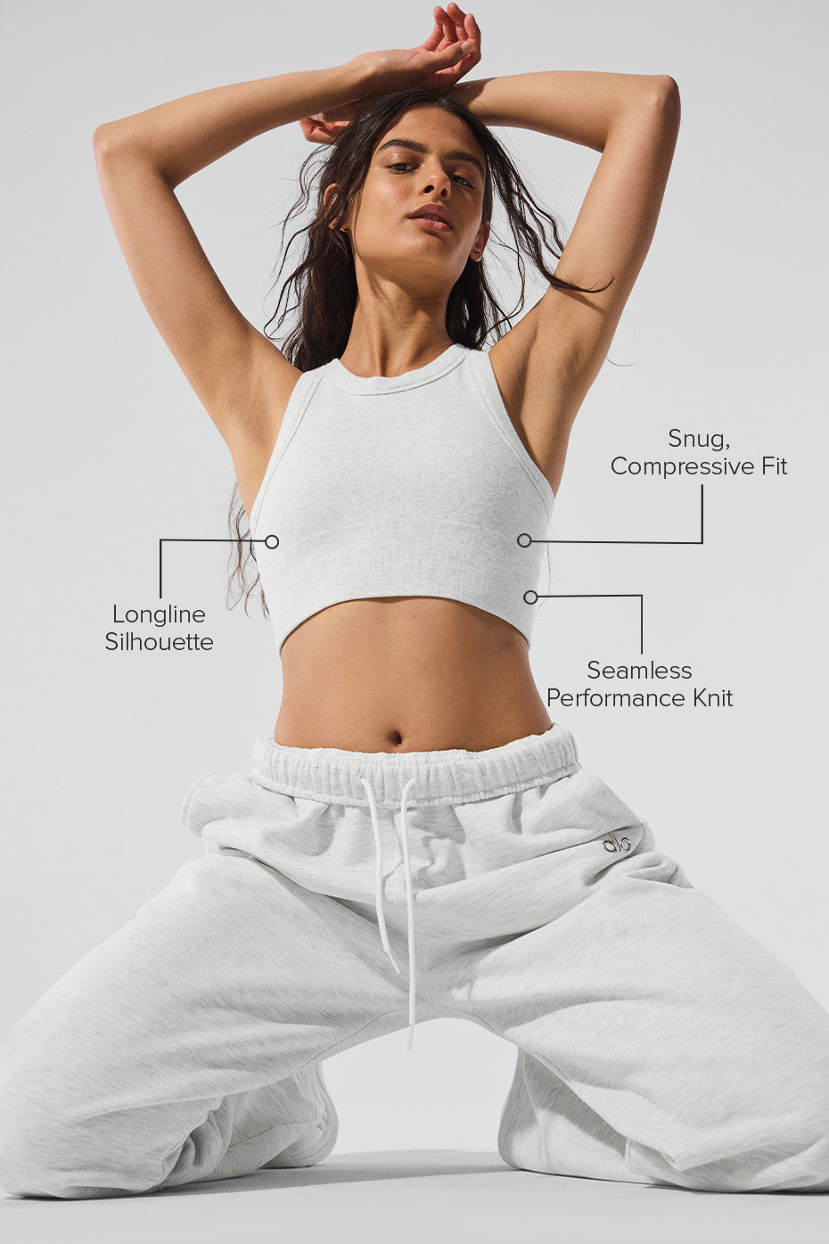 Alternative view of Seamless Delight High Neck Bra   White Heather
