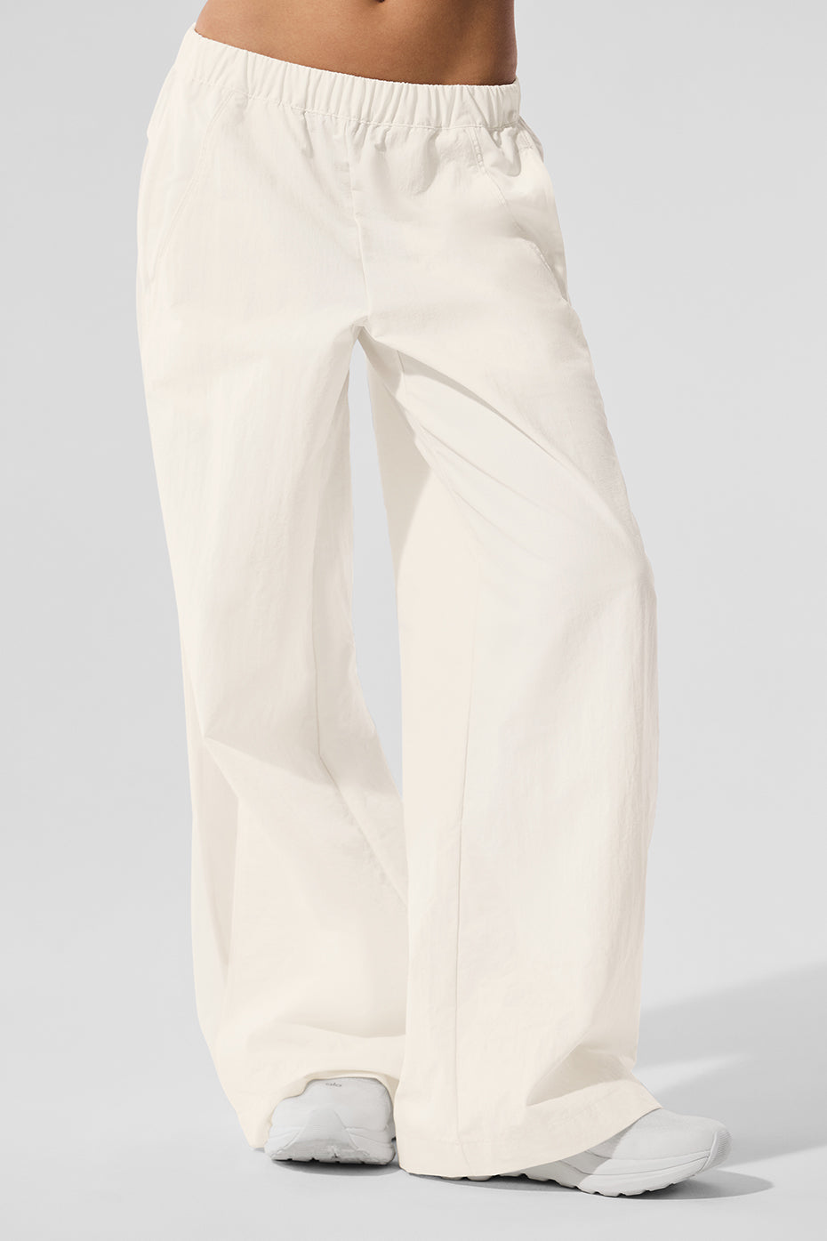 High Waist Origin Wide Leg Track Pant   Ivory