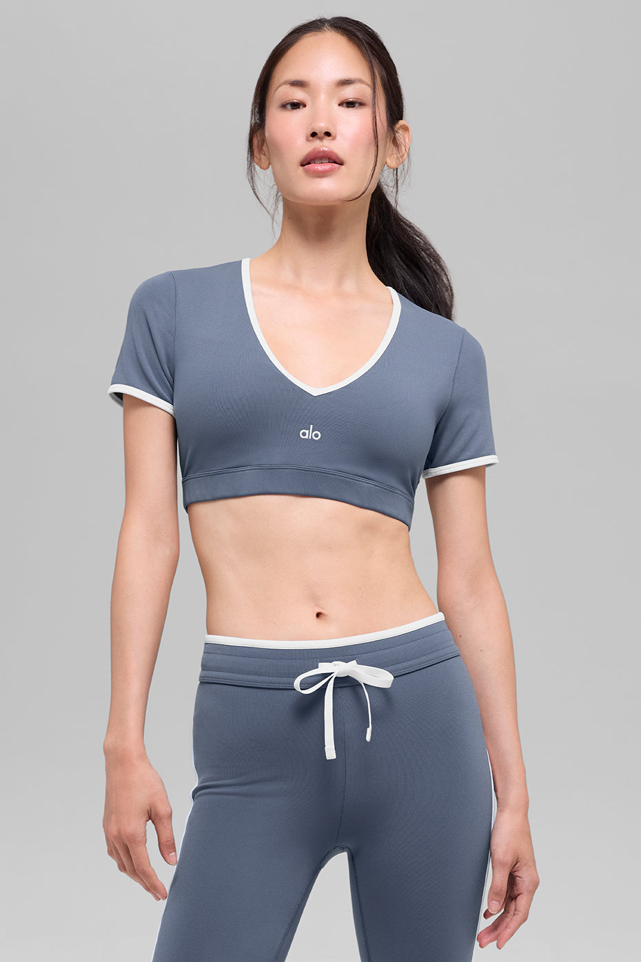 Airbrush Race Pace Short Sleeve   Bluestone/White