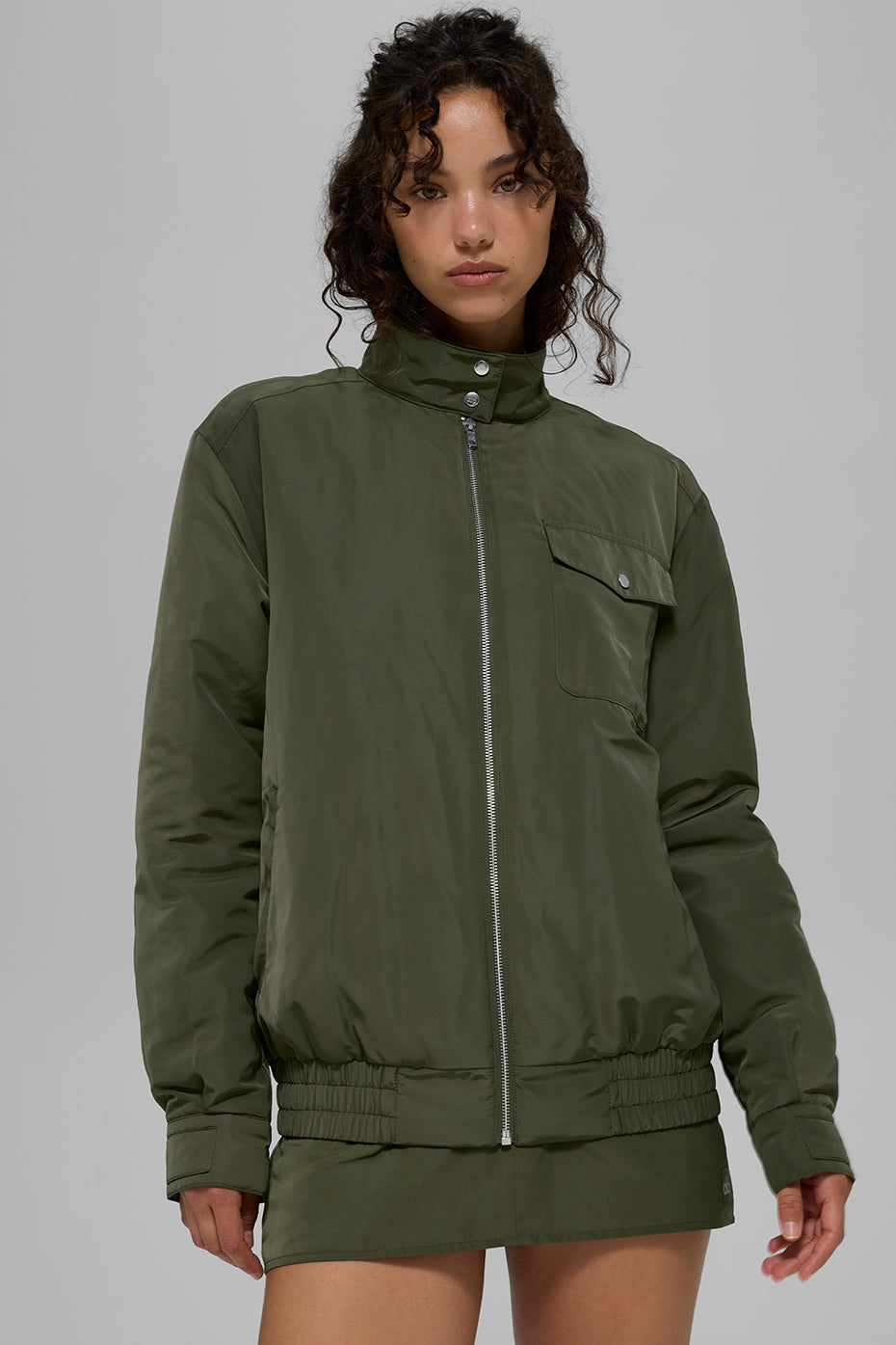 Alternative view of Work It Bomber   Green Olive