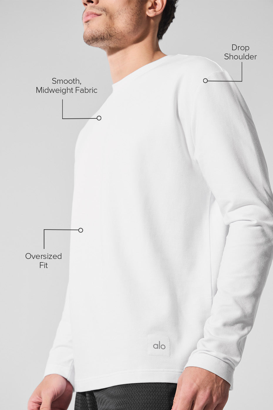 Alternative view of Double Take Long Sleeve Crew   White