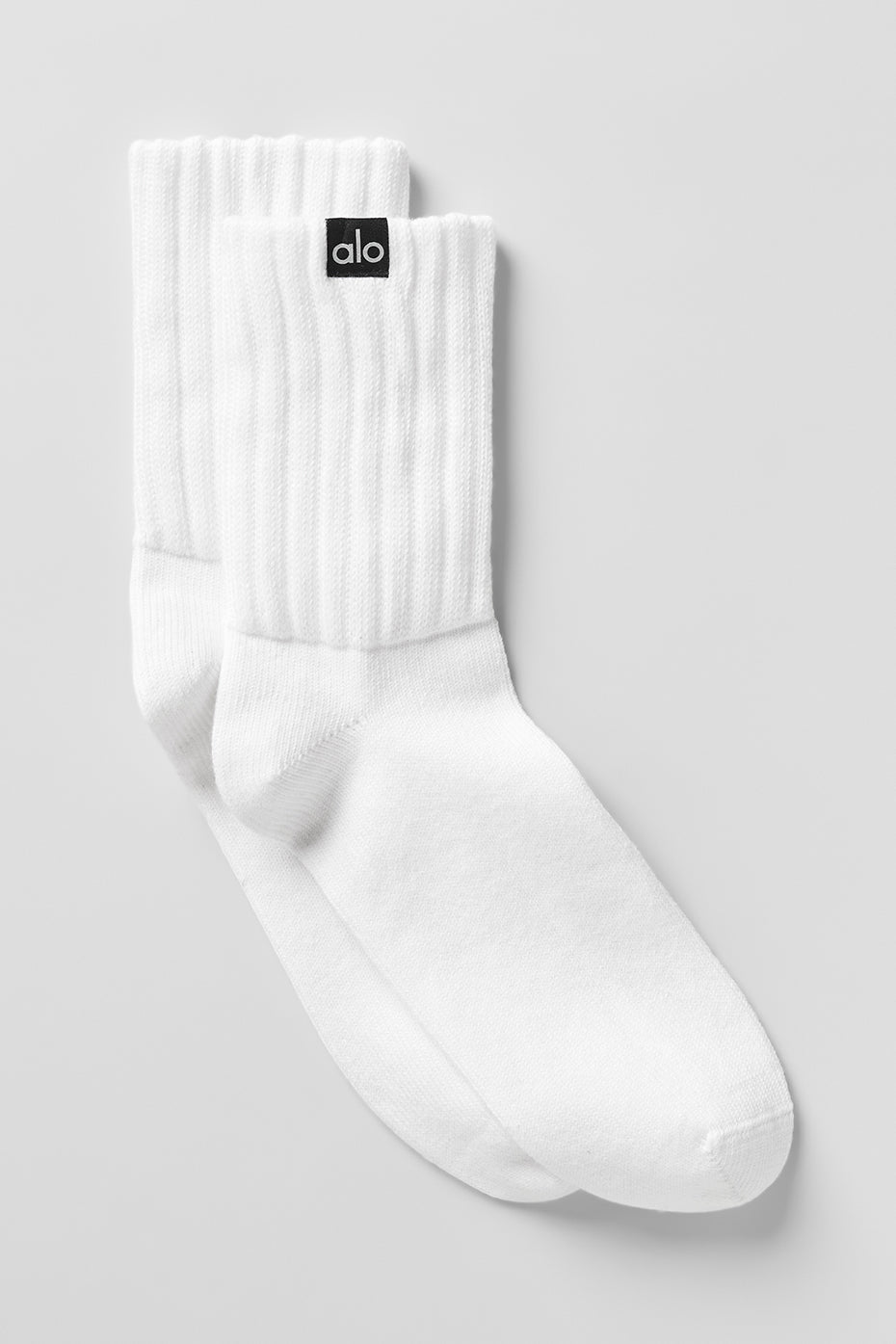 Unisex Half Crew Scrunch Sock   White