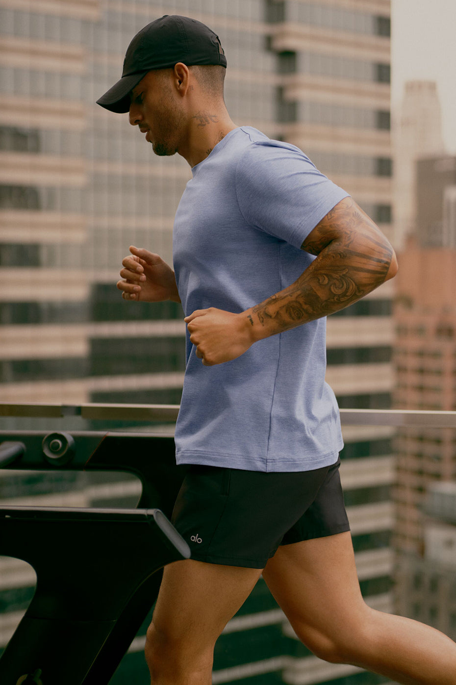 Conquer Reform Crewneck Short Sleeve   Provence Blue Heather