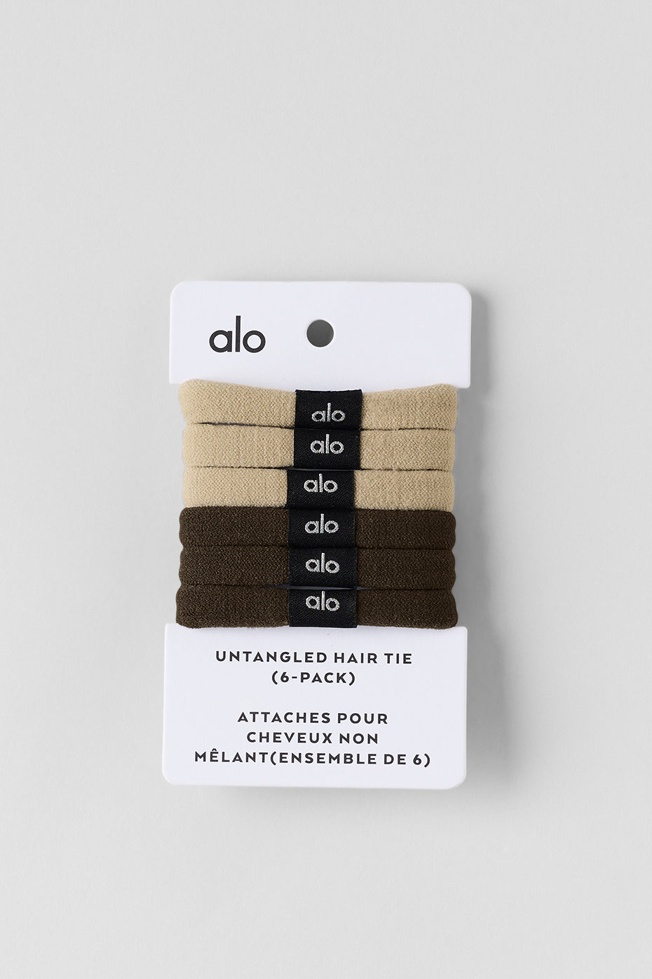 Untangled Hair Tie (6 Pack)   Beige/Espresso