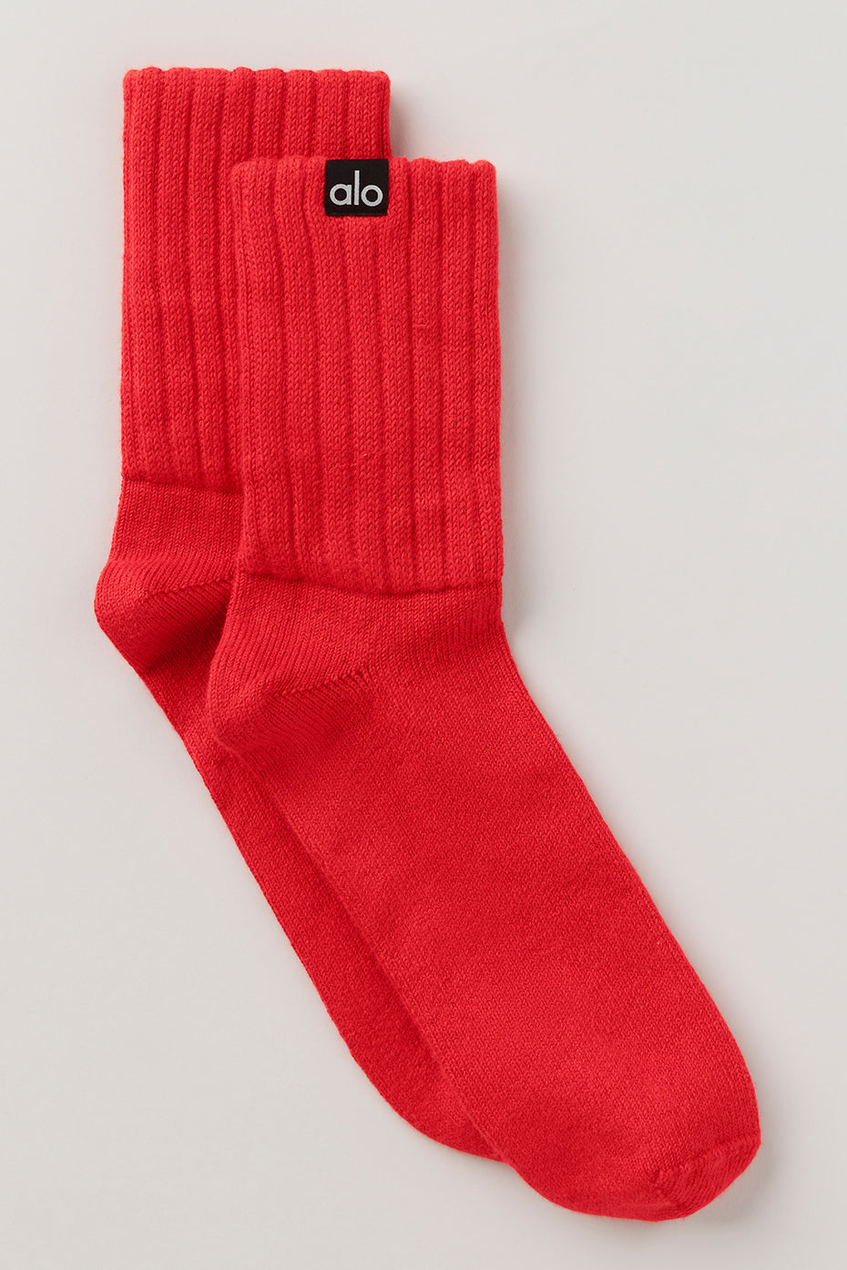Unisex Half Crew Scrunch Sock   Bright Red