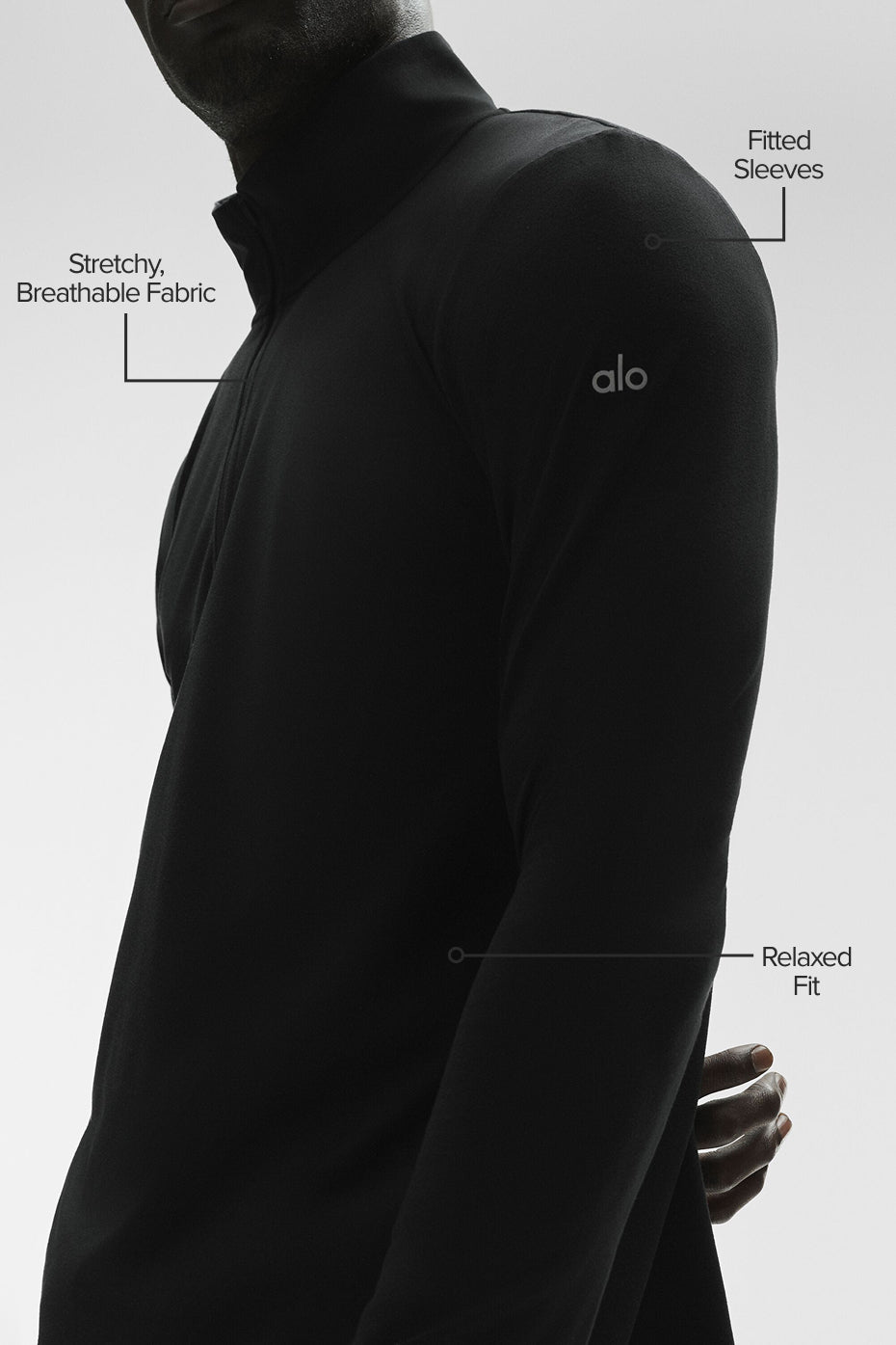 Alternative view of Conquer 1/4 Zip Reform Long Sleeve   Black