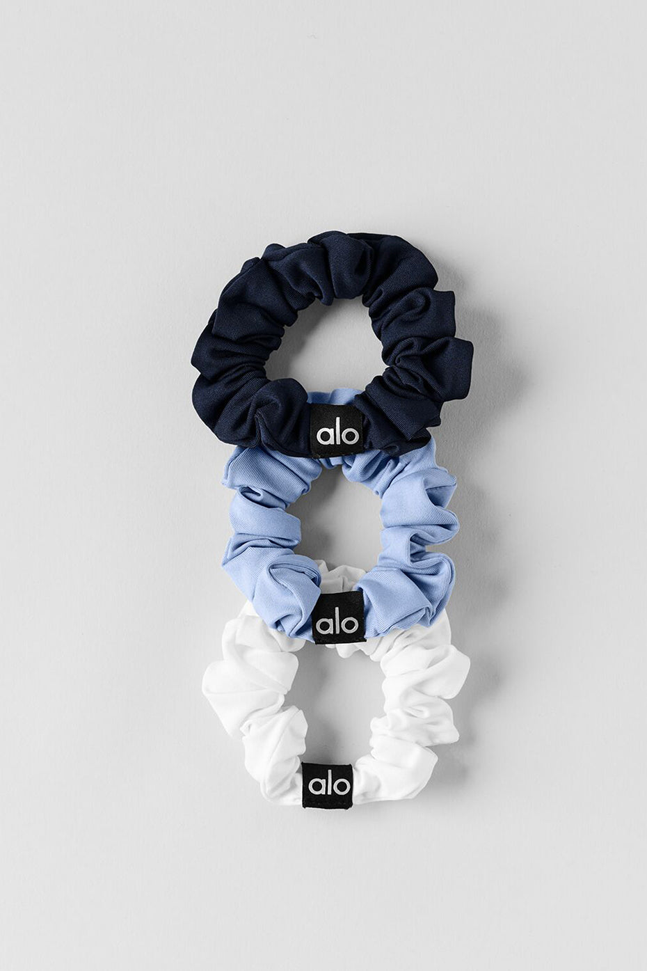 Alternative view of Fresh Mini Scrunchie 3 Pack   Light Provence Blue/Navy/White
