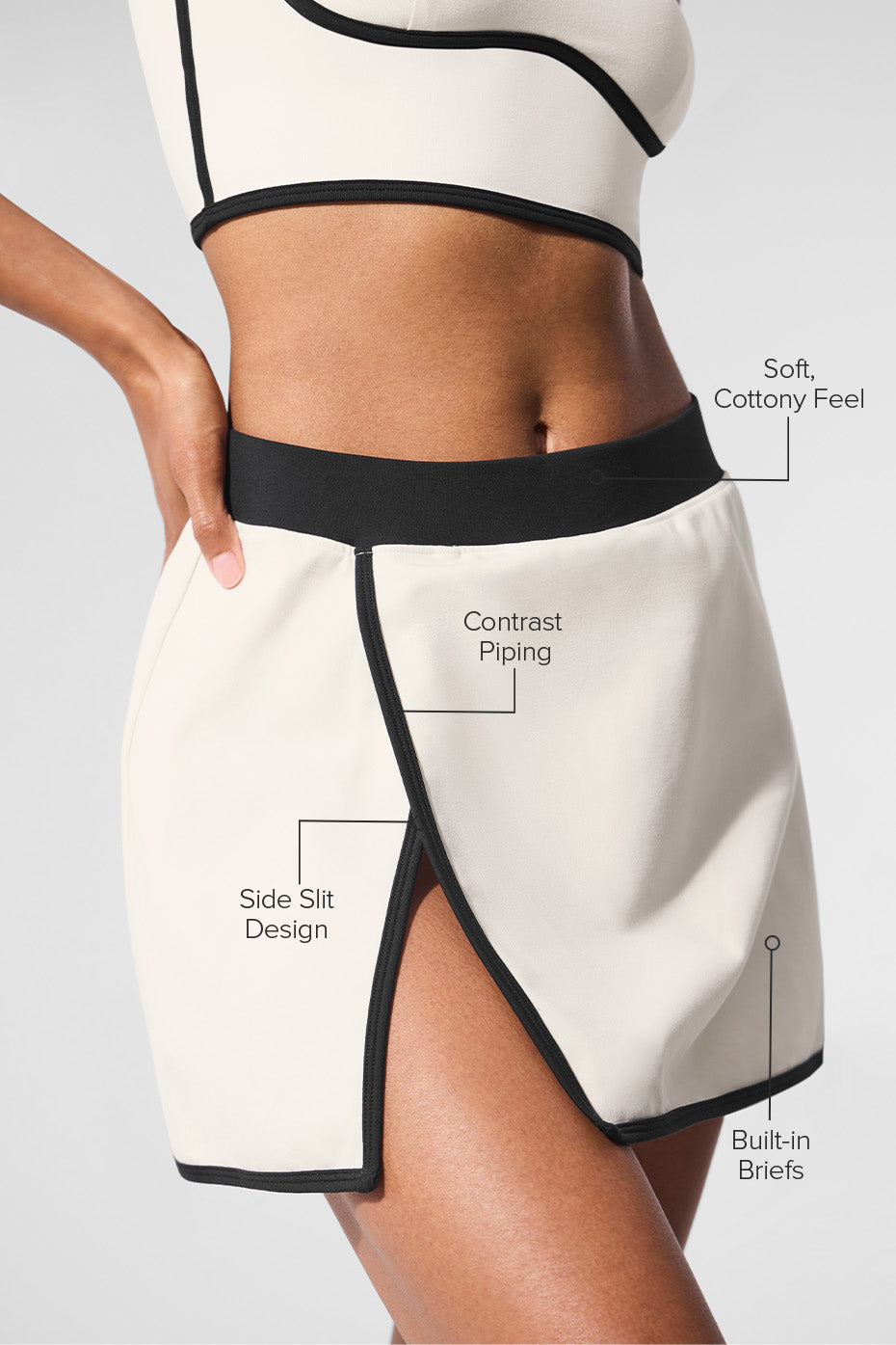 Alternative view of Airbrush Streamlined Skirt   Ivory/Black