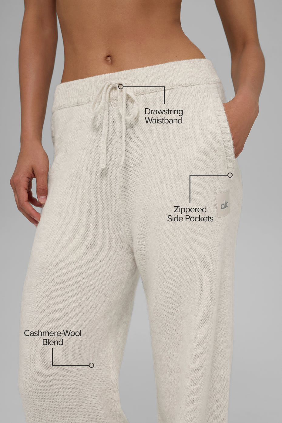 Alternative view of Wool Cashmere New Class Sweatpant   Bone Heather
