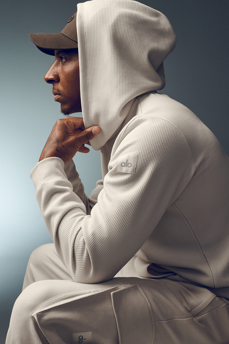 Waffle Lounge Hoodie   Bone