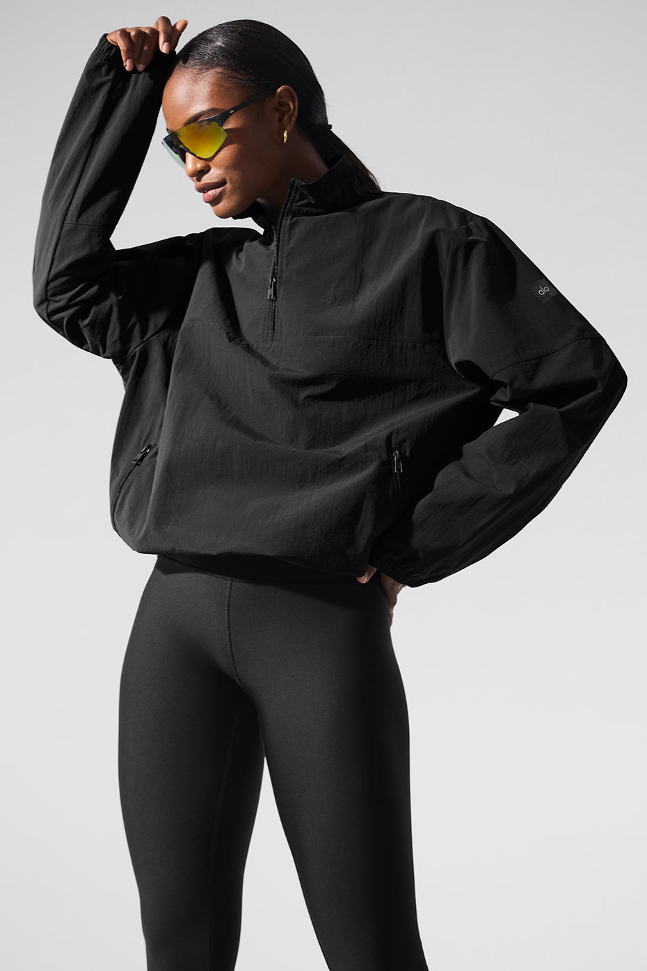 Light Weight Takeaway Track Pullover   Black