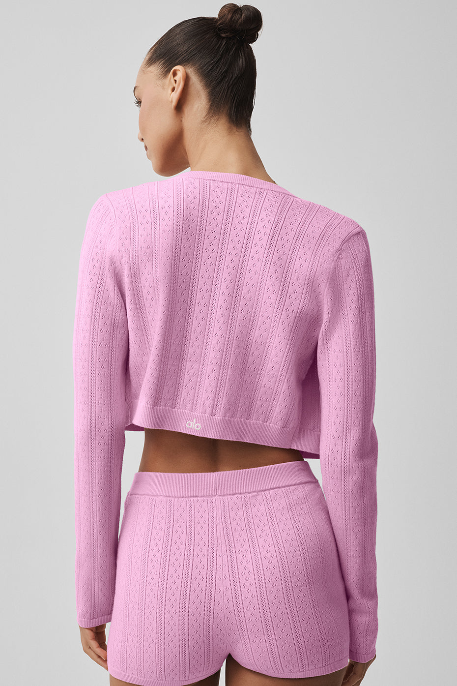 Alternative view of Pointelle Sweater Be Mine Cardigan   Candy Heart Pink