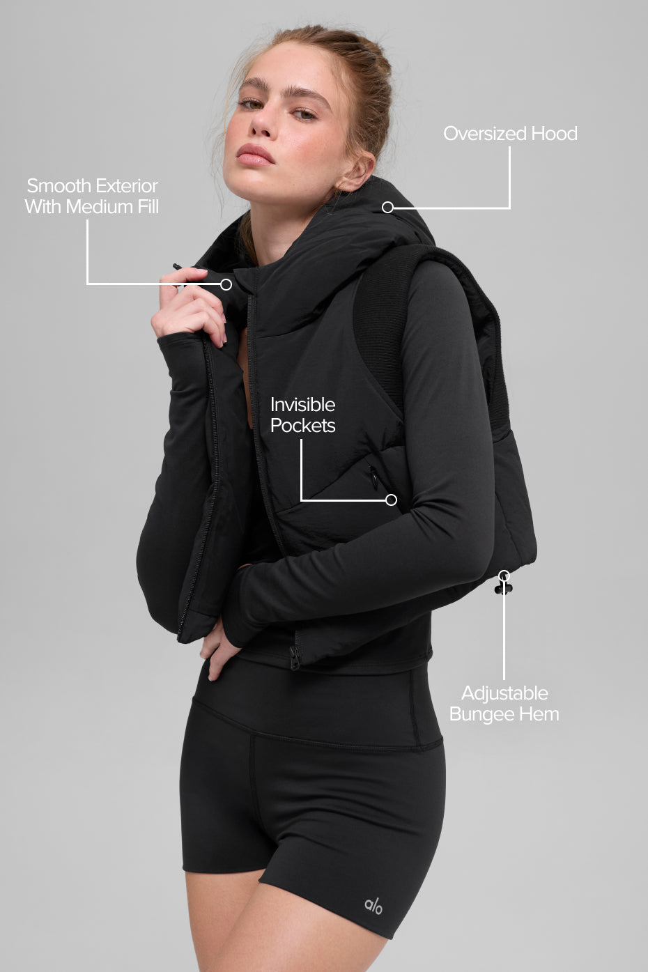 Alternative view of Fast Lane Puffer Vest   Black